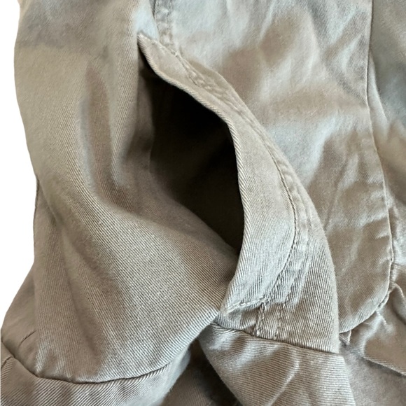 Caslon 100% Cotton Snap Button Ruffle Front Collared Blazer Jacket Size Small - Picture 12 of 17